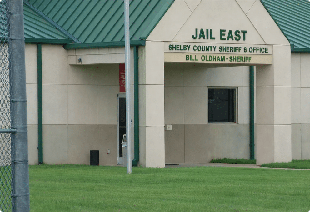 Jail East entrance sign, Shelby County Sheriff's Office